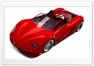 3D Red Ferrari Convertible Ultra HD Wallpaper for 4K UHD Widescreen desktop, tablet & smartphone
