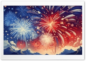 4th of July Holiday Art Ultra HD Wallpaper for 4K UHD Widescreen desktop, tablet & smartphone