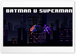 8-bit Batman v Superman Ultra HD Wallpaper for 4K UHD Widescreen desktop, tablet & smartphone