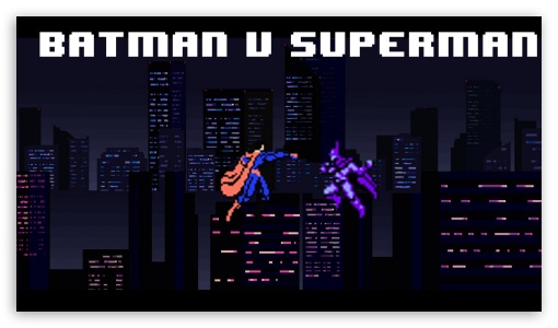 8-bit Batman v Superman UltraHD Wallpaper for 8K UHD TV 16:9 Ultra High Definition 2160p 1440p 1080p 900p 720p ; Mobile 3:2 16:9 - DVGA HVGA HQVGA ( Apple PowerBook G4 iPhone 4 3G 3GS iPod Touch ) 2160p 1440p 1080p 900p 720p ;