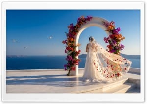 A Dreamlike Wedding in Greece 4K UHD Wallpaper for Widescreen and UltraWide Desktop, UltraHD TV, Smartphone, Tablet