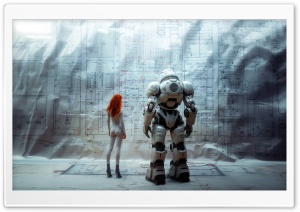 A Girl and her Robot Ultra HD Wallpaper for 4K UHD Widescreen Desktop, Lockscreen, Screensaver, TV, Tablet, Smartphone