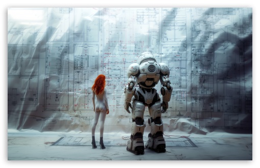 A Girl and her Robot UltraHD Wallpaper for UHD 16:9 ; HD 16:9 ; UltraWide 21:9 24:10 32:9 32:10 ; Widescreen 16:10 5:3 ; Fullscreen 4:3 5:4 3:2 ; Tablet 1:1 ; Mobile 9:16 9:19.5 9:20 9:21 10:16 2:3 3:5 3:4 ; Dual 16:10 5:3 16:9 4:3 5:4 3:2 ;