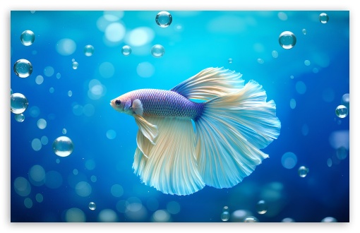 A Light-colored Male Betta Fish UltraHD Wallpaper for UHD 16:9 ; HD 16:9 ; UltraWide 21:9 24:10 ; Widescreen 16:10 5:3 ; Fullscreen 4:3 5:4 3:2 ; Tablet 1:1 ;