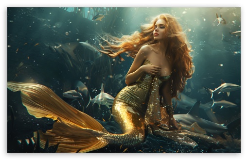 A Mermaid s Tranquil Haven UltraHD Wallpaper for HD 16:9 ; UltraWide 21:9 24:10 ; Widescreen 16:10 5:3 ; Fullscreen 4:3 5:4 3:2 ; Tablet 1:1 ; Mobile 9:16 9:19.5 9:20 10:16 2:3 3:5 3:4 ;