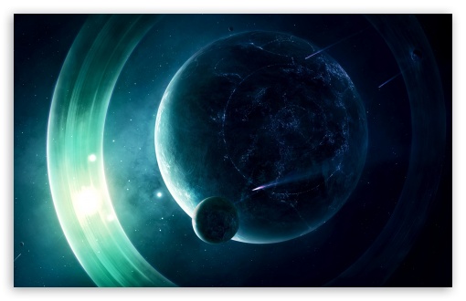 A Planet With Light Rings UltraHD Wallpaper for 8K UHD TV 16:9 Ultra High Definition 2160p 1440p 1080p 900p 720p ; Widescreen 16:10 5:3 WHXGA WQXGA WUXGA WXGA WGA ; Fullscreen 4:3 5:4 3:2 UXGA XGA SVGA QSXGA SXGA DVGA HVGA HQVGA ( Apple PowerBook G4 iPhone 4 3G 3GS iPod Touch ) ;