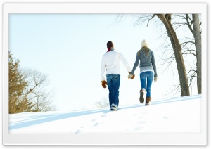 A Romantic Walk Through The Snow Ultra HD Wallpaper for 4K UHD Widescreen desktop, tablet & smartphone