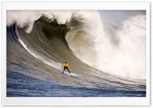 A Surfer Rides Down A Wave Ultra HD Wallpaper for 4K UHD Widescreen desktop, tablet & smartphone