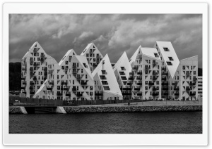 Aarhus, Denmark, Architecture, Black and White Ultra HD Wallpaper for 4K UHD Widescreen desktop, tablet & smartphone