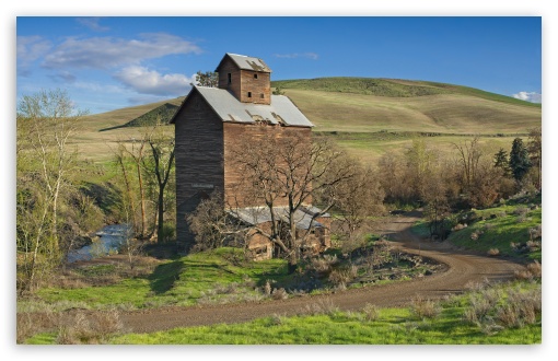 Abandoned Grain Elevator, Ghost Town, Oregon UltraHD Wallpaper for UHD 16:9 ; HD 16:9 ; UltraWide 21:9 24:10 ; Widescreen 16:10 ; Fullscreen 3:2 ; Tablet 1:1 ;