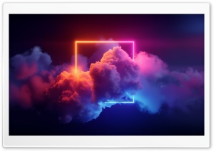 Abstract, Design, Square, Mist, Clouds, Neon Lights 4K UHD Wallpaper for Widescreen and UltraWide Desktop, UltraHD TV, Laptop, Tablet, Smartphone