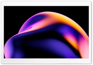 Abstract Purple Shape with Orange Highlights on Black 4K UHD Wallpaper for Widescreen and UltraWide Desktop, UltraHD TV, Smartphone, Tablet