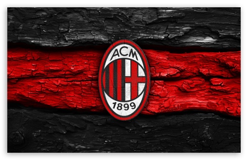 AC Milan Wooden Logo UltraHD Wallpaper for Widescreen 16:10 ;