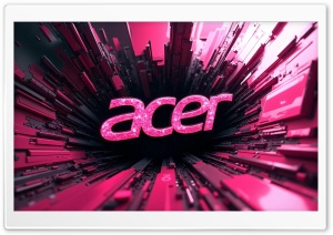 Acer Pink Glitter Logo 4K UHD Wallpaper for Widescreen and UltraWide Desktop, UltraHD TV, Smartphone, Tablet