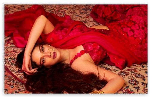 Aditi Rao Hydari in Red Saree UltraHD Wallpaper for UHD 16:9 ; HD 16:9 ; UltraWide 21:9 24:10 ; Widescreen 16:10 5:3 ; Fullscreen 4:3 5:4 3:2 ; Tablet 1:1 ;