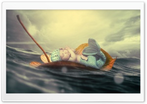 Adorable Baby Mermaid Ultra HD Wallpaper for 4K UHD Widescreen desktop, tablet & smartphone