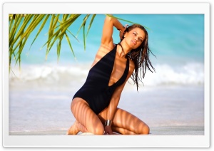 Adriana Lima On The Beach Ultra HD Wallpaper for 4K UHD Widescreen desktop, tablet & smartphone