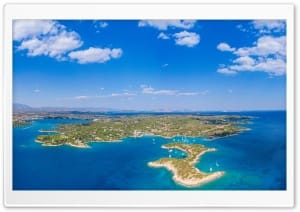 Aerial Panoramic View of Peloponnese Peninsula Greece 4K UHD Wallpaper for Widescreen and UltraWide Desktop, UltraHD TV, Smartphone, Tablet