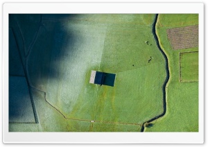 Aerial Photography Landscape, House, Hoarfrost, Green Field Ultra HD Wallpaper for 4K UHD Widescreen desktop, tablet & smartphone