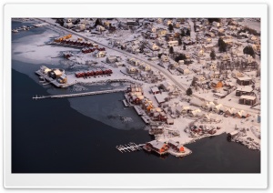 Aerial View Ballstad, Lofoten islands, Norway Ultra HD Wallpaper for 4K UHD Widescreen desktop, tablet & smartphone