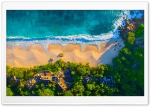 Aerial View of Anse Intendance Beach Mahe Island Seychelles 4K UHD Wallpaper for Widescreen and UltraWide Desktop, UltraHD TV, Smartphone, Tablet