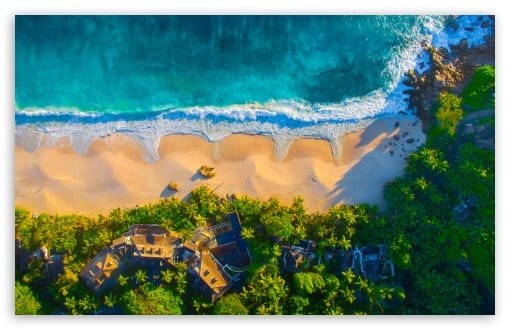 Aerial View of Anse Intendance Beach Mahe Island Seychelles UltraHD Wallpaper for HD 16:9 ; UltraWide 21:9 24:10 ; Widescreen 16:10 ; Tablet 1:1 ;