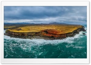 Aerial View of Krysuvikurberg Red Cliffs, Iceland 4K UHD Wallpaper for Widescreen and UltraWide Desktop, UltraHD TV, Smartphone, Tablet