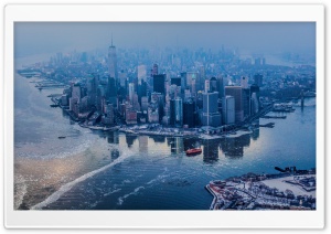 Aerial view of Manhattan, New York City Ultra HD Wallpaper for 4K UHD Widescreen desktop, tablet & smartphone