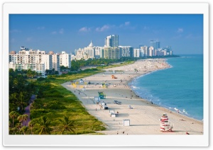 Aerial View Of Miami Beach Ultra HD Wallpaper for 4K UHD Widescreen desktop, tablet & smartphone
