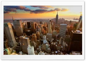 Aerial View Of New York City Ultra HD Wallpaper for 4K UHD Widescreen desktop, tablet & smartphone