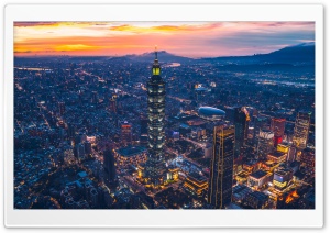 Aerial View of Taipei, Taiwan Ultra HD Wallpaper for 4K UHD Widescreen Desktop, Lockscreen, Screensaver, TV, Tablet, Smartphone