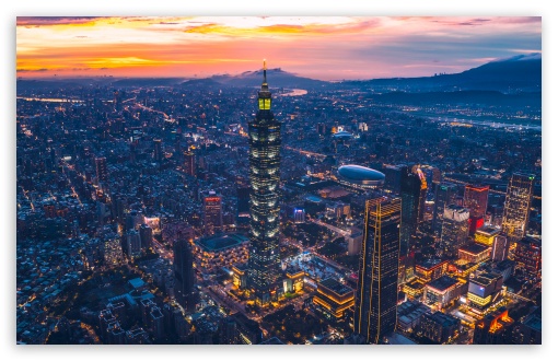 Aerial View of Taipei, Taiwan UltraHD Wallpaper for UHD 16:9 ; HD 16:9 ; UltraWide 21:9 24:10 ; Widescreen 16:10 5:3 ; Fullscreen 4:3 5:4 3:2 ; Tablet 1:1 ; Mobile 9:16 9:19.5 9:20 9:21 9:22 10:16 2:3 3:5 3:4 ;