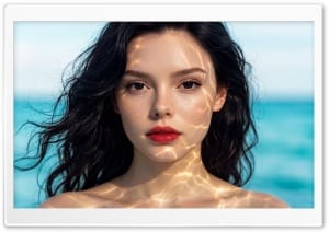 Aesthetic Beautiful Girl Seaside 4K UHD Wallpaper for Widescreen and UltraWide Desktop, UltraHD TV, Smartphone, Tablet