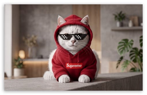 Aesthetic Supreme Cat Street Style UltraHD Wallpaper for UHD 16:9 ; HD 16:9 ; UltraWide 21:9 24:10 32:9 32:10 ; Widescreen 16:10 ; Tablet 1:1 ; Mobile 9:16 9:19.5 9:20 9:21 9:22 ; Dual 16:10 16:9 ;