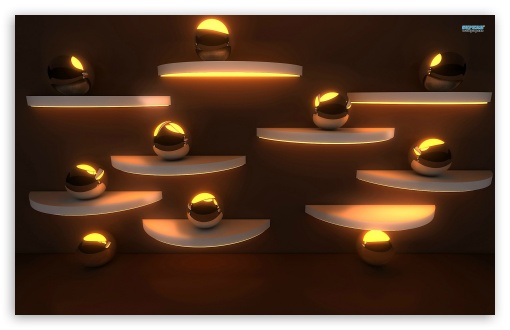 Ahstract Golden Spheres UltraHD Wallpaper for Widescreen 16:10 ;