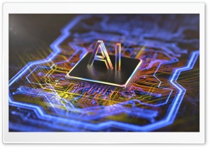 AI Processor, Hardware, Artificial Intelligence, Circuits, Evolution, Technology 4K UHD Wallpaper for Widescreen and UltraWide Desktop, UltraHD TV, Smartphone, Tablet