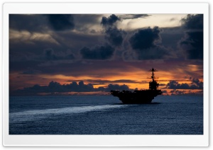 Aircraft Carrier At Sunset Ultra HD Wallpaper for 4K UHD Widescreen desktop, tablet & smartphone