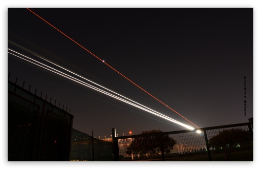 Airplane Lights at night Ultra HD Desktop Background Wallpaper for 4K ...