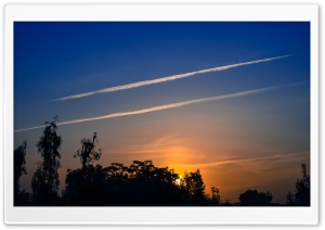 Airplane Tracks Sky Ultra HD Wallpaper for 4K UHD Widescreen desktop, tablet & smartphone