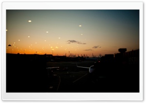 Airport At Night Ultra HD Wallpaper for 4K UHD Widescreen Desktop, Lockscreen, Screensaver, TV, Tablet, Smartphone