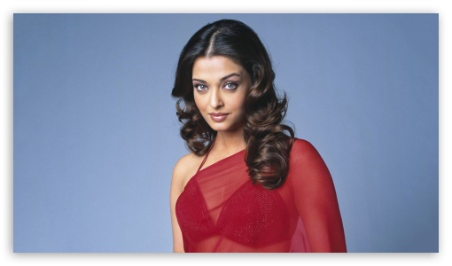 Aishwarya Rai Red Saree UltraHD Wallpaper for HD 16:9 ;