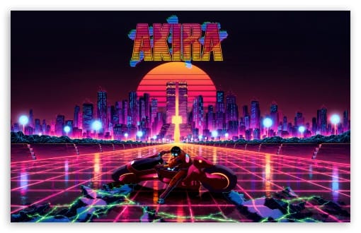 Akira Synthwave Wanderer UltraHD Wallpaper for UHD 16:9 ; HD 16:9 ; UltraWide 21:9 24:10 32:9 32:10 ; Widescreen 16:10 ; Tablet 1:1 ; Dual 16:10 16:9 ;