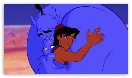 Aladdin and Genie UltraHD Wallpaper for HD 16:9 ;