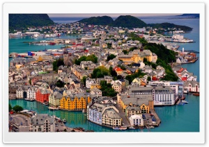 Alesund, Norway Harbor Ultra HD Wallpaper for 4K UHD Widescreen desktop, tablet & smartphone