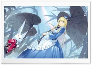 Alice In Wonderland And The White Rabbit Anime Ultra HD Wallpaper for 4K UHD Widescreen desktop, tablet & smartphone