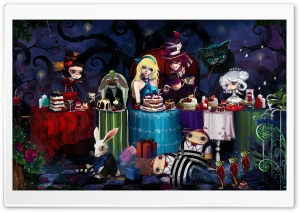 Alice In Wonderland Tea Party Ultra HD Wallpaper for 4K UHD Widescreen desktop, tablet & smartphone