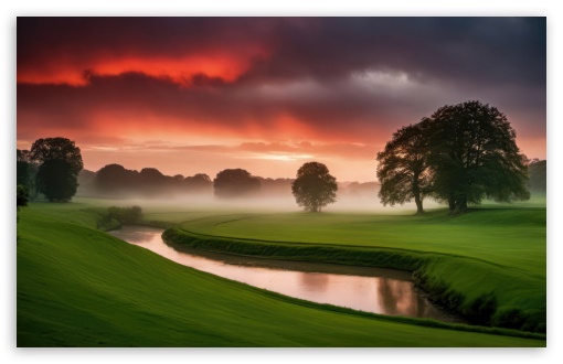 Along the River Bank, Morning Mist, Green Grass, Trees UltraHD Wallpaper for UHD 16:9 ; HD 16:9 ; UltraWide 21:9 24:10 32:9 32:10 ; Widescreen 16:10 5:3 ; Fullscreen 4:3 5:4 3:2 ; Tablet 1:1 ; Mobile 9:16 9:19.5 9:20 9:21 9:22 10:16 2:3 3:5 3:4 ; Dual 16:10 5:3 16:9 4:3 5:4 3:2 ;