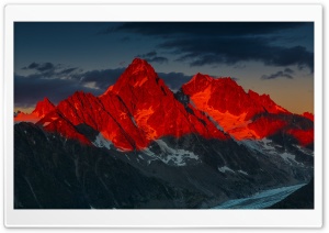 Alpenglow over the Argentiere Glacier, France Ultra HD Wallpaper for 4K UHD Widescreen desktop, tablet & smartphone