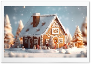 Amazing Christmas Gingerbread House Ultra HD Wallpaper for 4K UHD Widescreen desktop, tablet & smartphone