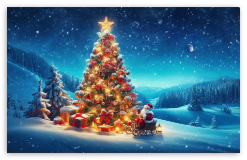 Amazing Christmas Tree, Night, Santa Claus, Landscape UltraHD Wallpaper for Wide 16:10 5:3 Widescreen WHXGA WQXGA WUXGA WXGA WGA ; UltraWide 21:9 24:10 ; 8K UHD TV 16:9 Ultra High Definition 2160p 1440p 1080p 900p 720p ; UHD 16:9 2160p 1440p 1080p 900p 720p ; Standard 4:3 5:4 3:2 Fullscreen UXGA XGA SVGA QSXGA SXGA DVGA HVGA HQVGA ( Apple PowerBook G4 iPhone 4 3G 3GS iPod Touch ) ; Smartphone 16:9 3:2 5:3 2160p 1440p 1080p 900p 720p DVGA HVGA HQVGA ( Apple PowerBook G4 iPhone 4 3G 3GS iPod Touch ) WGA ; Tablet 1:1 ; iPad 1/2/Mini ; Mobile 4:3 5:3 3:2 16:9 5:4 - UXGA XGA SVGA WGA DVGA HVGA HQVGA ( Apple PowerBook G4 iPhone 4 3G 3GS iPod Touch ) 2160p 1440p 1080p 900p 720p QSXGA SXGA ;